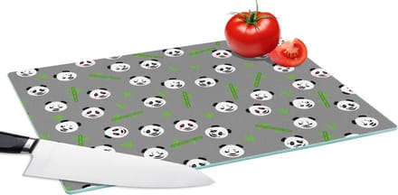 Glazen Snijplank - 39x28 - Panda - Bamboe - Design - Snijplanken Glas
