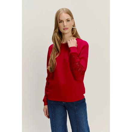 Sweatshirt met decoratieve borduursels op de mouwen dames Greenpoint