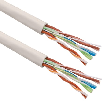 BeMatik - 305 m flexibele grijze Cat.5e UTP ethernet netwerkkabelhaspel