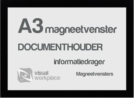 Magneetvenster A3 - Zwart