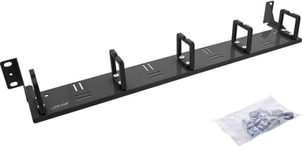InLine® 19 kabelmanagementpaneel, 1U, 5 kunststof beugels, horizontaal, zwart