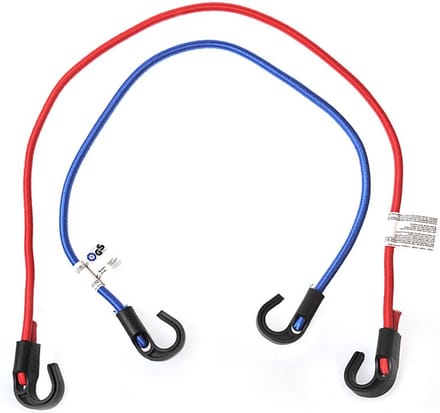 ProPlus Verstelbare bagagespinnen - set van 2 - stretchbaar - Ø 8 mm - 80 en 100 cm - rood en blauw
