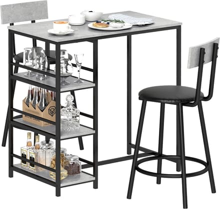 HOMCOM-Bartafelset-MDF-90x50x90,5cm-Lichtgrijs