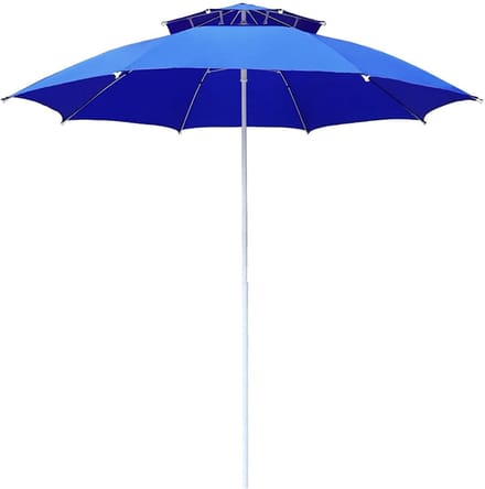Strandparasol - Buitenzonwering - Genieten van de zon - Dubbellaags ontwerp - 250 cm - Blauw