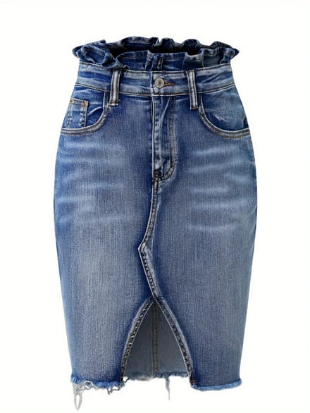 Livano Spijkerrok - Rok - Jeansrok Dames - Denim - Spijkerjurk - XL