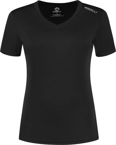 Rogelli Promo Dames Hardloopshirt - Korte mouw - Zwart