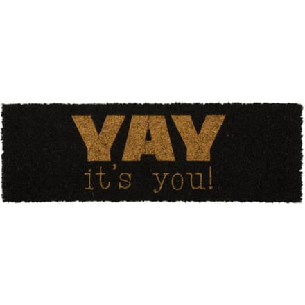 Present Time - Deurmat YAY, It's You! - Zwart - 75x25x1,5cm