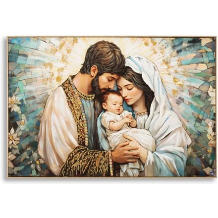Schilderij On Canvas Nativity Laquared With Frame 122×4×82 cm