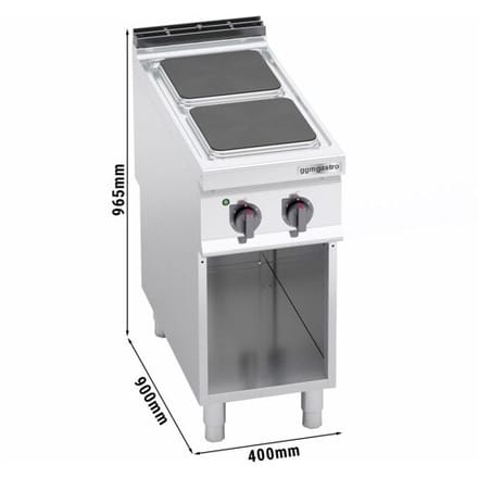 GGM Gastro Elektroherd - 7 kW - 2 Platten Eckig Zilver