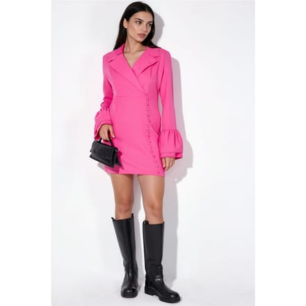 Aansluitend Mini-jurk met V-hals en Knopen