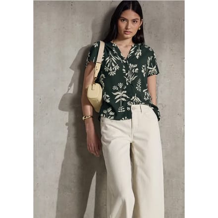 Gedessineerde blouse met korte mouwen