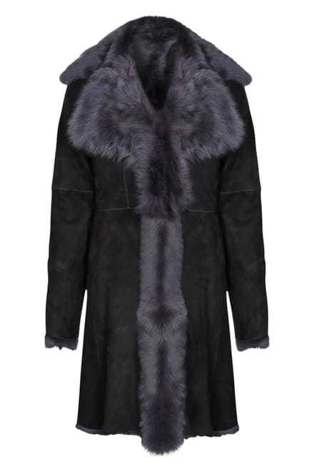 Grijze Toscaanse schapensuède leren trenchcoat voor dames - Celeste