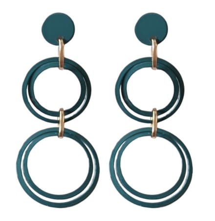 Oorbellen -Luna -groen goudkleur- Charme Bijoux