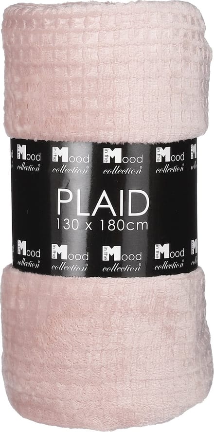 In The Mood Collection Joanne Fleece Plaid - L180 x B130 cm - Polyester - Perzik