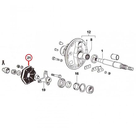 Koppeldemper RMS voor auto Piaggio 220 Ape Car P2-P3 1978 tot 1985 Nieuw
