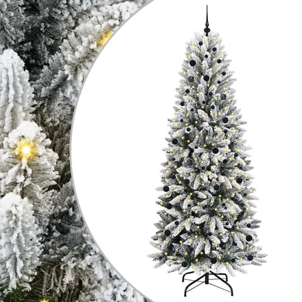 vidaXL - Kunstkerstboom - Wit - 240 - cm - PVC - en - plastic - en - staal - en - PE