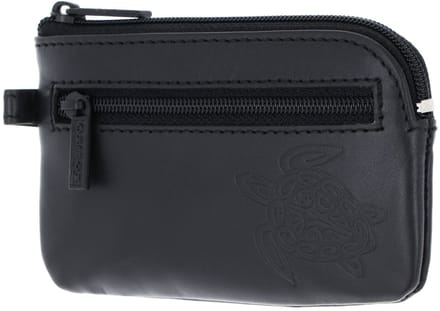 oxmox Leren sleutelgeval Leather Keyholder Turtle Embossed Black zwart