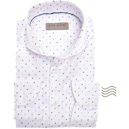 John Miller Overhemd Plain Weave Dot Tailored Fit Wit / male
