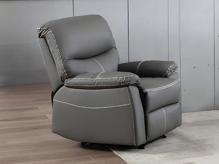 Vente-unique Fauteuil van grijze kunstleer CANBY