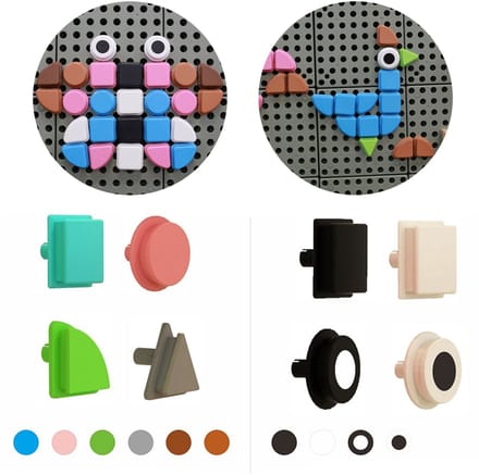 Masterkidz set van 64 geometrisch gevormde pennen voor stamborden - UNI