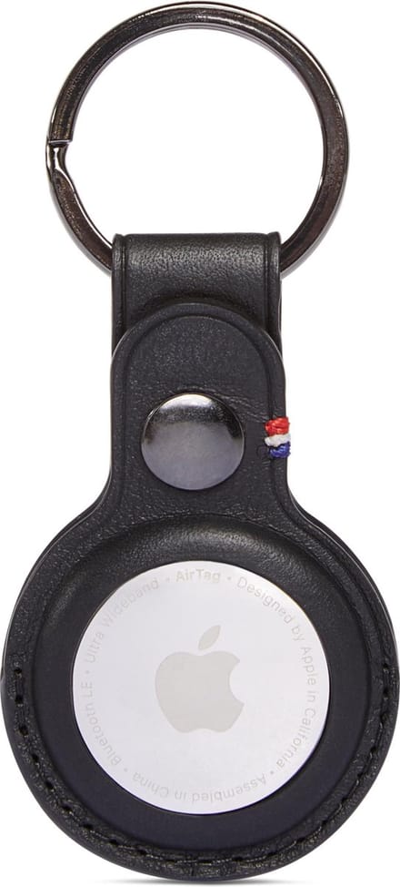 DECODED sleutelhanger geschikt voor AirTag | Full Grain Leer (Zwart)