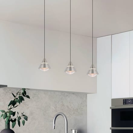 Trio Lighting LED hanglamp Romeo lengte 55 cm nikkelkleurig metaal 3-lamps.