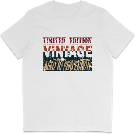 Grappig Heren en Dames T Shirt - Vintage Print Limited Edition - Wit - L