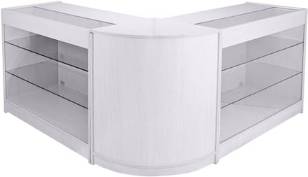 Capricorn toonbank set - glanzend wit - 90x300x60 cm - 3-delig