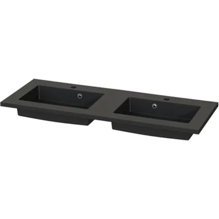 Tiger Dubbele Wastafel Quadro - Polybeton - Rechthoekig - Mat Zwart - 120cm