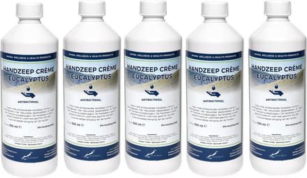 Handzeep Crème Eucalyptus 500 ml - set van 5 stuks - Voordeelverpakking