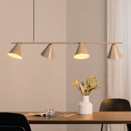 ALDEX Hanglamp Form 4, beige, metaal, 4-lamps, kegelvormig, E27