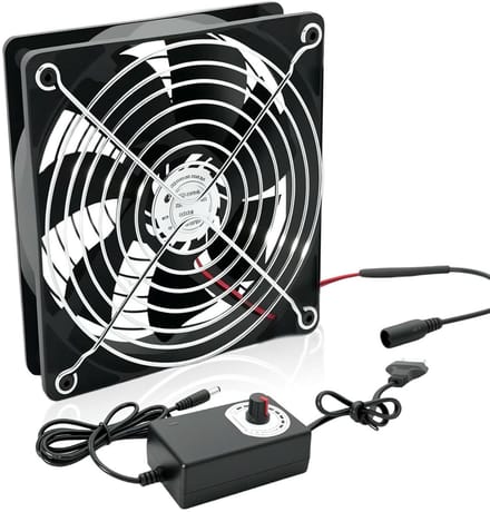 Krachtige 120 mm PC ventilator met stepless snelheidregelaar en stille werking voor computer, server en gaming PC