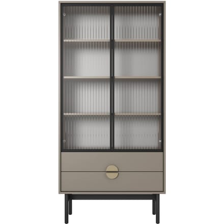 Selsey Stoon - Vitrinekast 4 planken - Beige/Cappuccino