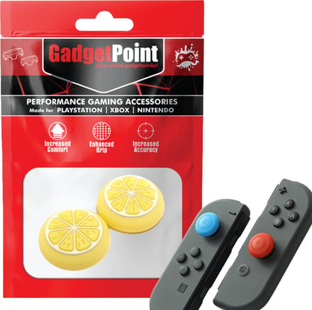 Gadgetpoint - Thumb Grips voor Nintendo Switch Joy-Con Controllers - Gaming Thumbgrips - Performance Anti-Slip Thumbsticks - Bescherming Accessoires - Fruit - Geel