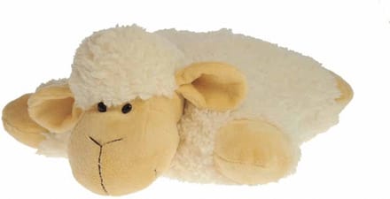 Pluche knuffelkussen schaap, 35cm