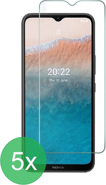 Screenprotector 5x Geschikt voor Nokia C21 Plus - screen protector - glas - bescherm - beschermglas - ZT Accessoires