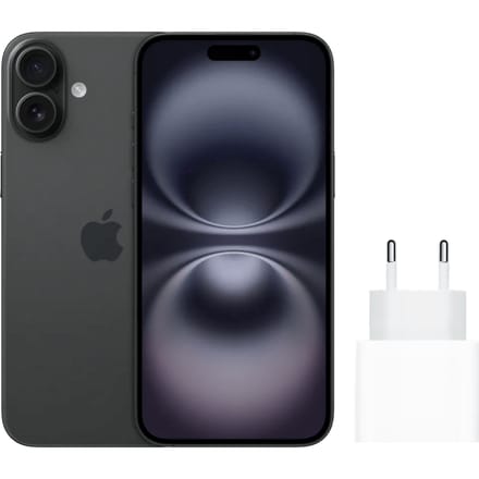 Apple iPhone 16 128GB Zwart + Apple Snellader