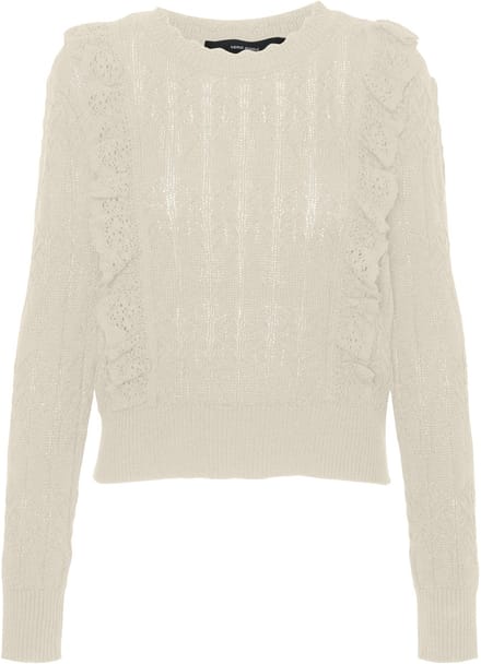 Vero Moda Trui Vmnewelse Ls Highneck Pullover 10309995 Birch Dames Maat - S