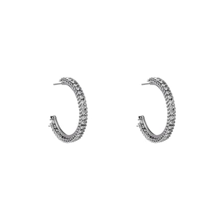 Go Dutch Label Oorringen roped sparkle rondje Zilver