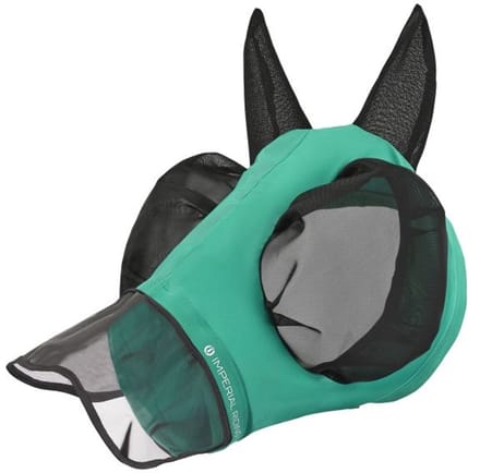 Imperial Riding - Vliegenmasker met Neus - IRHTrail Ride - Turquoise - Maat Pony