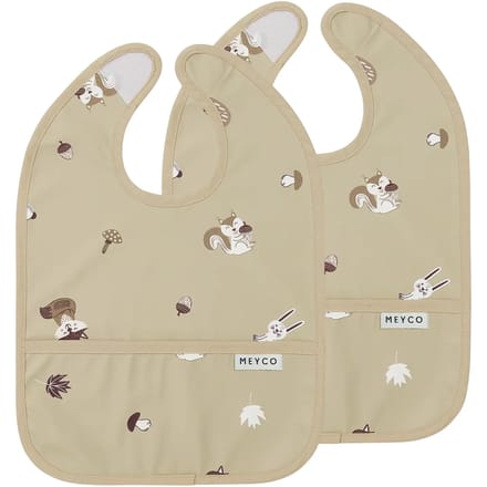 Meyco Baby Forest Animals Slab Met Opvangbakje - 2-pack - Sand