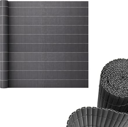 PVC Tuinscherm Cefalu 19 mm antraciet 90x400 cm casa.pro