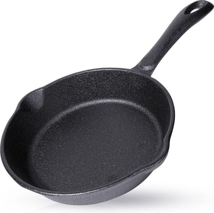 Koekenpan Gietijzeren LITINA 16 cm - Multifunctionele Pan voor Vlees - Groenten