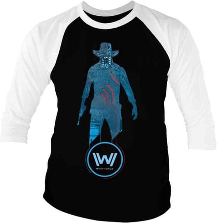 Westworld Raglan top -XL- Blue Circuit Cowboy Zwart/Wit