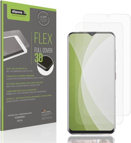 dipos FLEX – 2x Matte Screenprotector geschikt voor FOXIONO S21U | Volledige Schermbescherming | Case-Friendly