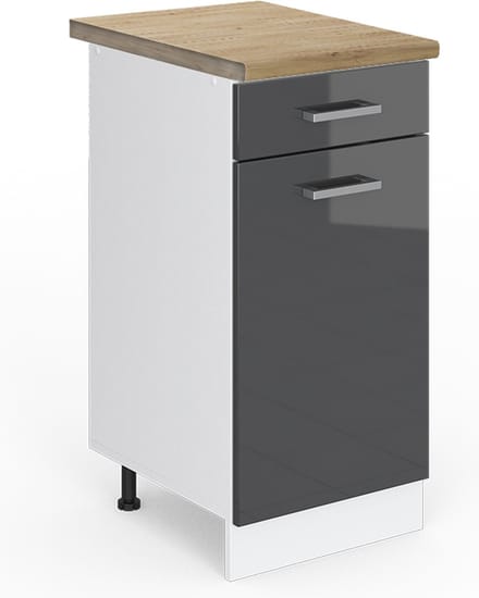 Vicco R-Line Keukenonderkast – 40 cm, WB Eik Antraciet Hoogglans