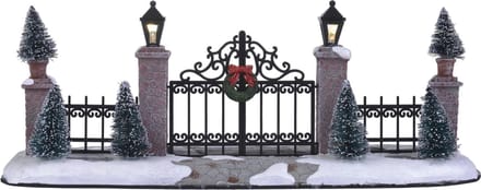 Luville - Lighted Gate &.Fence B/O - Kersthuisjes & Kerstdorpen