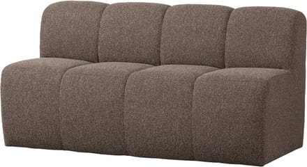 WOOOD Mojo Eetbankje Met Rugleuning - Bouclé - Bruin Melange - 164cm