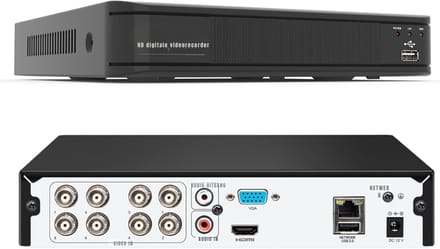 Core® Videorecorder - Videorecorder vhs - Vhs speler - 8-Kanaals HD 1080P- Zwart - 23cm x 23cm x 5cm