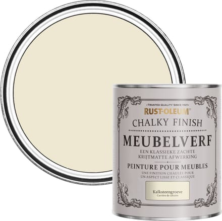 Rust-Oleum Wit Chalky Finish Meubelverf - Kalksteengroeve 750ml